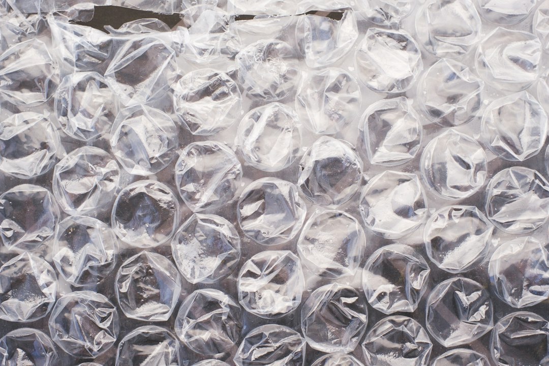 Close-up of clear bubble wrap